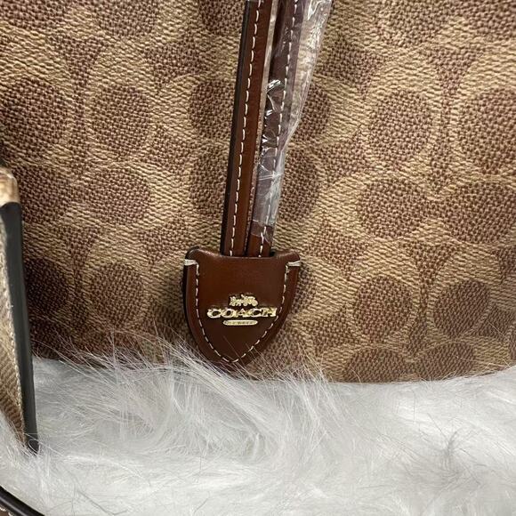 Coach Rowan Bucket Bag Crossbody In Signature Canvas CBH07 Tan Brown NWT - Picture 6 of 10
